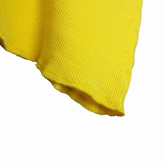 VTG Y2K Old Navy Womens Embroidered Strawberry Ribbed Lace Up Tank Size M Yellow - Picture 6 of 13